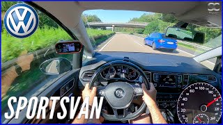 2017 VW Golf Sportsvan 14 TSI  125 HP  POV Autobahn Top Speed Drive [upl. by Oniger997]