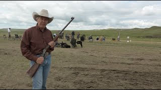 Matthew Quigley demonstrates his Sharps rifle [upl. by Akehsay]