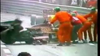 F1  1984 Monaco GP  Martin Brundle Crash [upl. by Shornick]