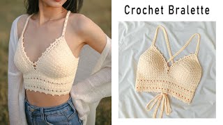 Easy Crochet Bralette Tutorial  Crochet Crop Top  Chenda DIY [upl. by Namhcan]