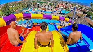 Water Slides at Albercas El Vergel Water Park in Tijuana Mexico [upl. by Ezana]