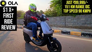 OLA S1 X First Ride Review  Price ₹89999 125 km True Range  90 kmph Top Speed [upl. by Enelyad341]