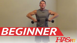 15 Minute Beginner Weight Training  Easy Exercises  HASfit Beginners Workout Routine  Strength [upl. by Fausta]