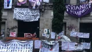 Mexico Images of femicide victims cover Ombudsman office as relatives protest inside [upl. by Annoerb]