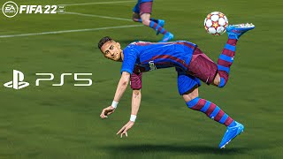 FIFA 22 PS5  Barcelona Vs PSG Ft Lewandowski Raphinha Christensen  UEFA Champions League  4K [upl. by Harlan40]