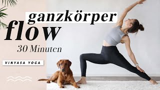 Yoga Ganzkörper Flow für Kraft Energie und Beweglichkeit  30 Minuten  macht happy amp wach [upl. by Aneert682]