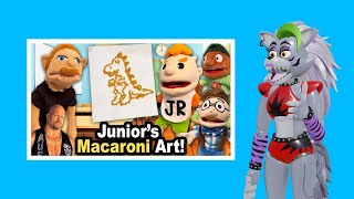 JUNIOR MAKES MACARONI ART SML Reaction [upl. by Adlitam]