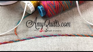 How to Make a Braided or Chainstitch Couching Stitch with your Sewing Machine [upl. by Eytteb]