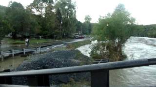 West Hartford VT Bridge Flooding During Hurricane Irene [upl. by Comptom]