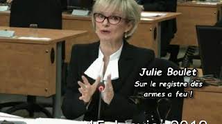 Julie Boulet Sur le registre darmes a feu du Quebec [upl. by Ativel]