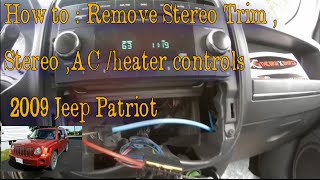 How to  Remove Stereo Trim  Stereo AC heater controls 2009 Jeep Patriot [upl. by Radbourne]