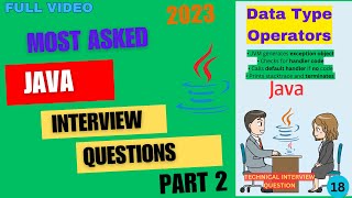 19 Most asked Core JAVA Interview Questions  PART 2  Freshers and Experienced  java tutorial [upl. by Naimaj422]