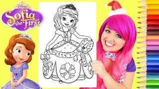 Coloring Sofia the First Christmas Coloring Book Page Prismacolor Colored Pencil  KiMMi THE CLOWN [upl. by Virendra641]