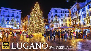 LUGANO 🇨🇭🎄Switzerland The Most Enchanting Christmas walk 4K 50p [upl. by Aicilak480]