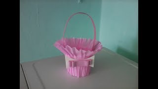 Cestinha de papel crepom fácillembrancinha 15 anos decoraçãoreciclagemartesanato [upl. by Orel]