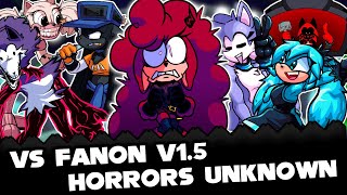 FNF  Vs Fanon V15 Horrors Unknown  GAME OVER  GALLERY  ModsHardGameplay [upl. by Ennovart]