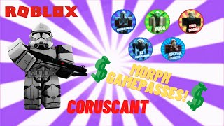 ROBLOX Coruscant All Morph Gamepasses Review [upl. by Neehs]