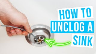 How to UNGLOG A SINK  Bathroom or kitchen sink clogged [upl. by Analart]