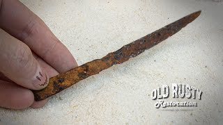 Medieval knife restoration [upl. by Noyrb]