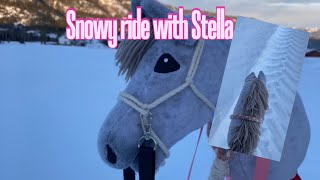 Snowy ride with Stella🌨️❄️☃️hobbyhorse [upl. by Cahilly]