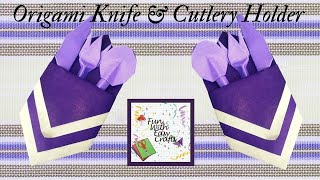 Step by Step Instructions to Fold Origami Cutlery Knife amp Holder  2 [upl. by Derian]