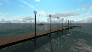 Diseñamos un muelle 3D en AutoCAD y Lumion  Resultado final [upl. by Omari]