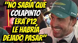 ENTREVISTA FERNANDO ALONSO POST CARRERA GP ITALIA 2024  Fernando Alonso habla de Franco Colapinto [upl. by Fasta]