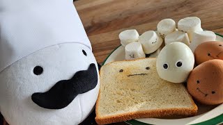 The Detective Egg Official Plushie 13 feat Cooking Breakfast Foods Secret Staycation in Real Life [upl. by Wanfried]