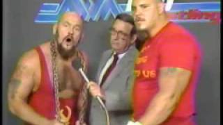 Ivan Koloff amp Krusher Khrushchev GAB 86 Promo [upl. by Anahgem793]