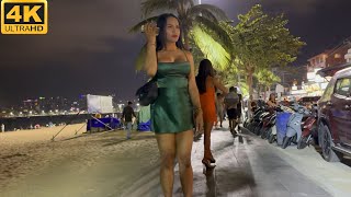 4K How is Thailand Now Pattaya Beach Road Freelancers [upl. by Icyac]