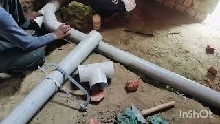 bathroom drin pipe line nd west water pipe line install [upl. by Eyde196]