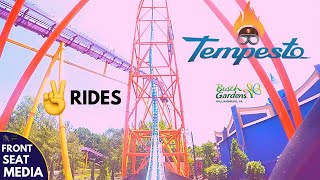 Two Rides on Tempesto roller coaster at Busch Gardens Williamsburg [upl. by Ahsinat699]