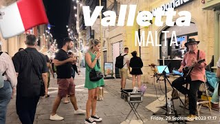 Valletta 2023 Malta🇲🇹 Walking Tour Nightlife Evening Walk [upl. by Allerie]