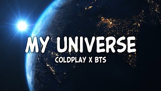 Coldplay X BTS  My Universe English  Lyrics [upl. by Ahsenar315]