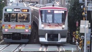 【FHD】東急大井町線 戸越公園駅にてAt Togoshikoen Station on the Tokyu Oimachi Line [upl. by Aliuqehs]