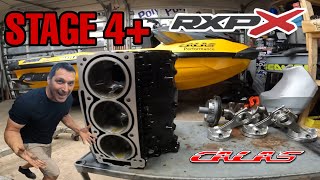 INSANE SeaDoo RXPX Stage 4 Plus Race Motor Build  Calas Performance Rotax Engine Tech Tips [upl. by Boiney]