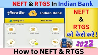 How to NEFT RTGS IMPS Transfer In Indian Bank  Online Fund Transfer Kaise Kren  Netbanking [upl. by Adnim]