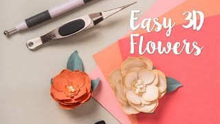 How to Make 3D Paper Flowers  Sizzix [upl. by Enyamrahs]