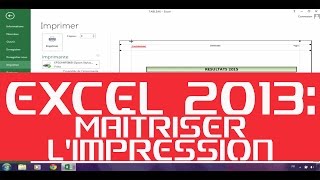 EXCEL 2013  MAITRISER LIMPRESSION DE VOS DOCUMENTS EXCEL  MARGE ET ZONE DIMPRESSION [upl. by Allene]