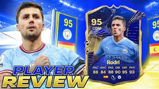 👁️95 TOTY RODRI PLAYER REVIEW  EA FC 24 ULTIMATE TEAM [upl. by Baoj]