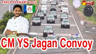 CM YS Jagan Convoy Visuals  YSRCP Plenary 2022  Sakshi TV Live [upl. by Kutzer]