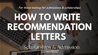 How to Write A Strong Recommendation Letter Higher Study Abroad How to Write Reference Letter LOR [upl. by Yelsnia493]