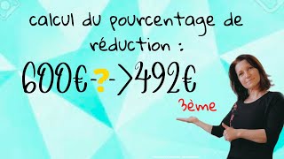 calcul de pourcentage de réductionMathématiques collège lycée niveau 3ème [upl. by Adiaroz]