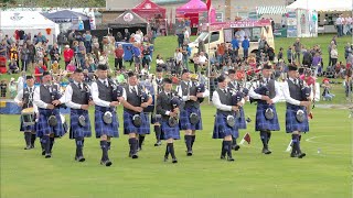 Kinross amp District Pipe Band playing Bonnie Galloway on the march during 2023 Crieff Highland Games [upl. by Ellehsar]