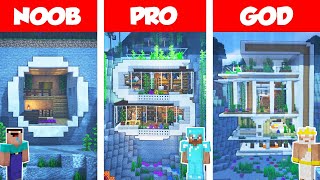 Minecraft NOOB vs PRO vs GOD UNDERWATER MODERN HOUSE BUILD CHALLENGE in Minecraft  Animation [upl. by Viccora]