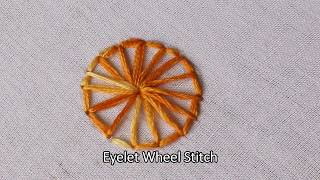 Eyelet Wheel Stitch In Hand Embroidery Stitches Tutorial [upl. by Pengelly]