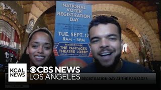 Celebrating National Voter Registration Day with quotHamiltonquot cast and Hollywood Pantages Theatre [upl. by Engdahl]