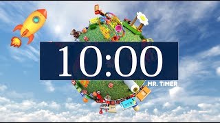 10 Minute Timer with Relaxing Upbeat Music and Alarm Countdown Clock for Stress Relief [upl. by Bohs643]