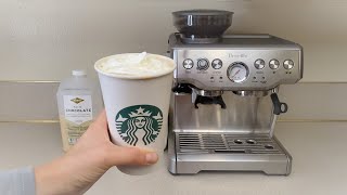 HOW TO make Starbucks White Chocolate Mocha at Home using Breville Barista Expresso Machine [upl. by Panthia]