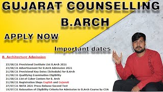 GUJARAT COUNSELLING BARCH apply now  NATA 2021  CEPT [upl. by Lesak839]